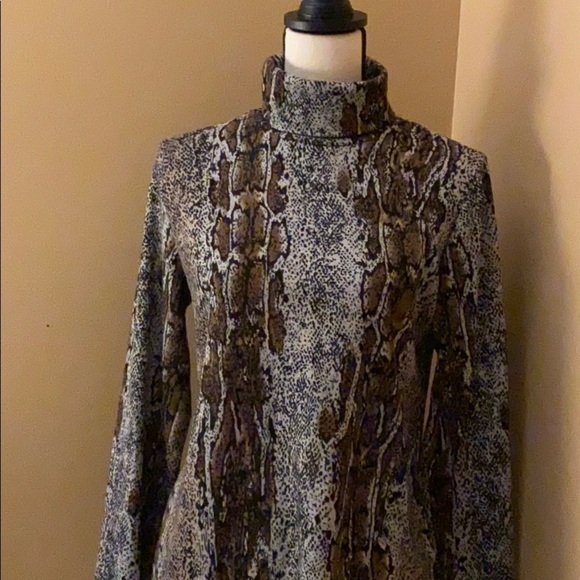 SALE Philosophy snake pattern LS turtleneck top - Picture 1 of 5